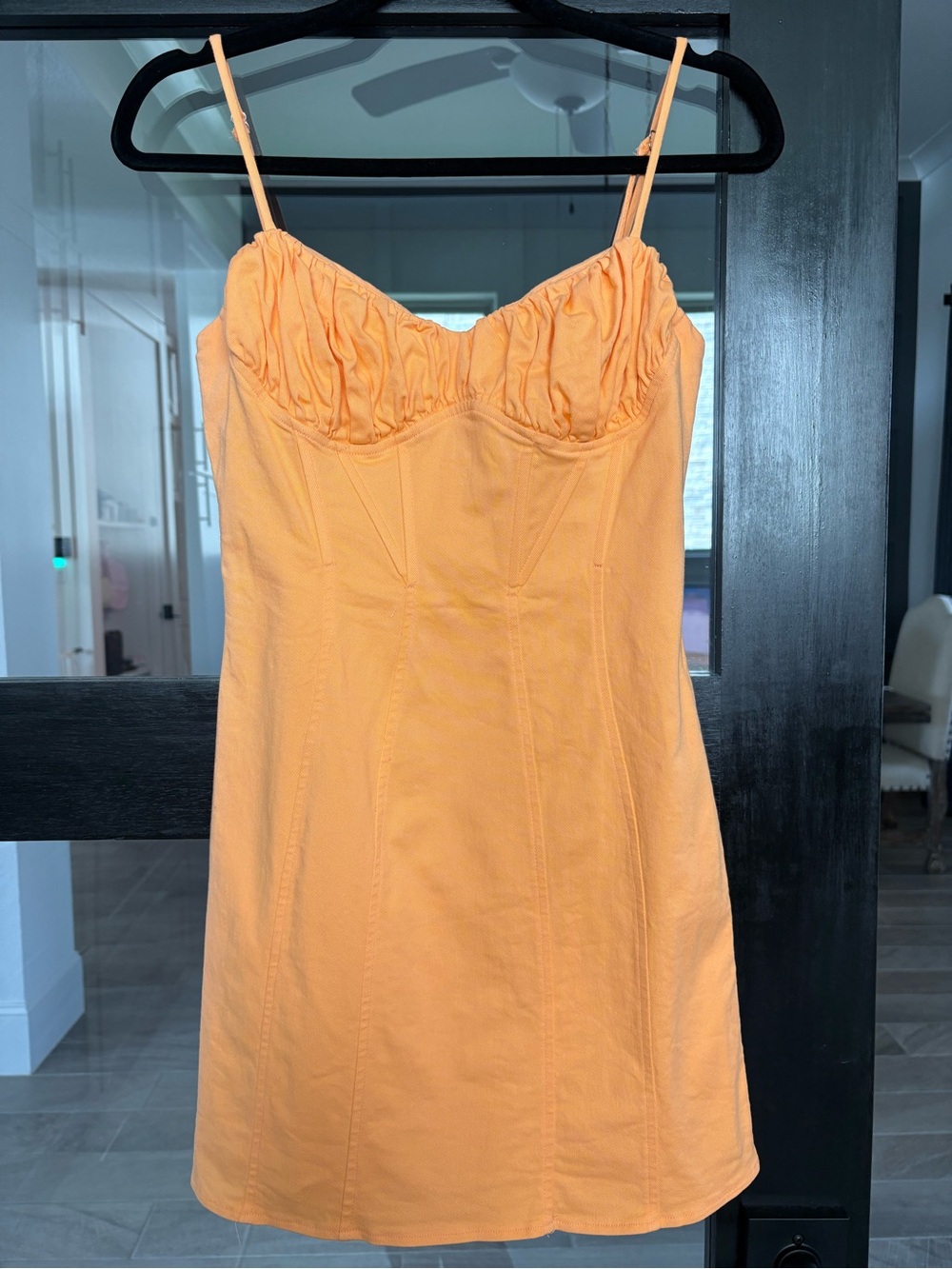 ASTR The Label Vietta Papaya Orange Denim Corset Mini Dress Revolve - M - Picture 3 of 13